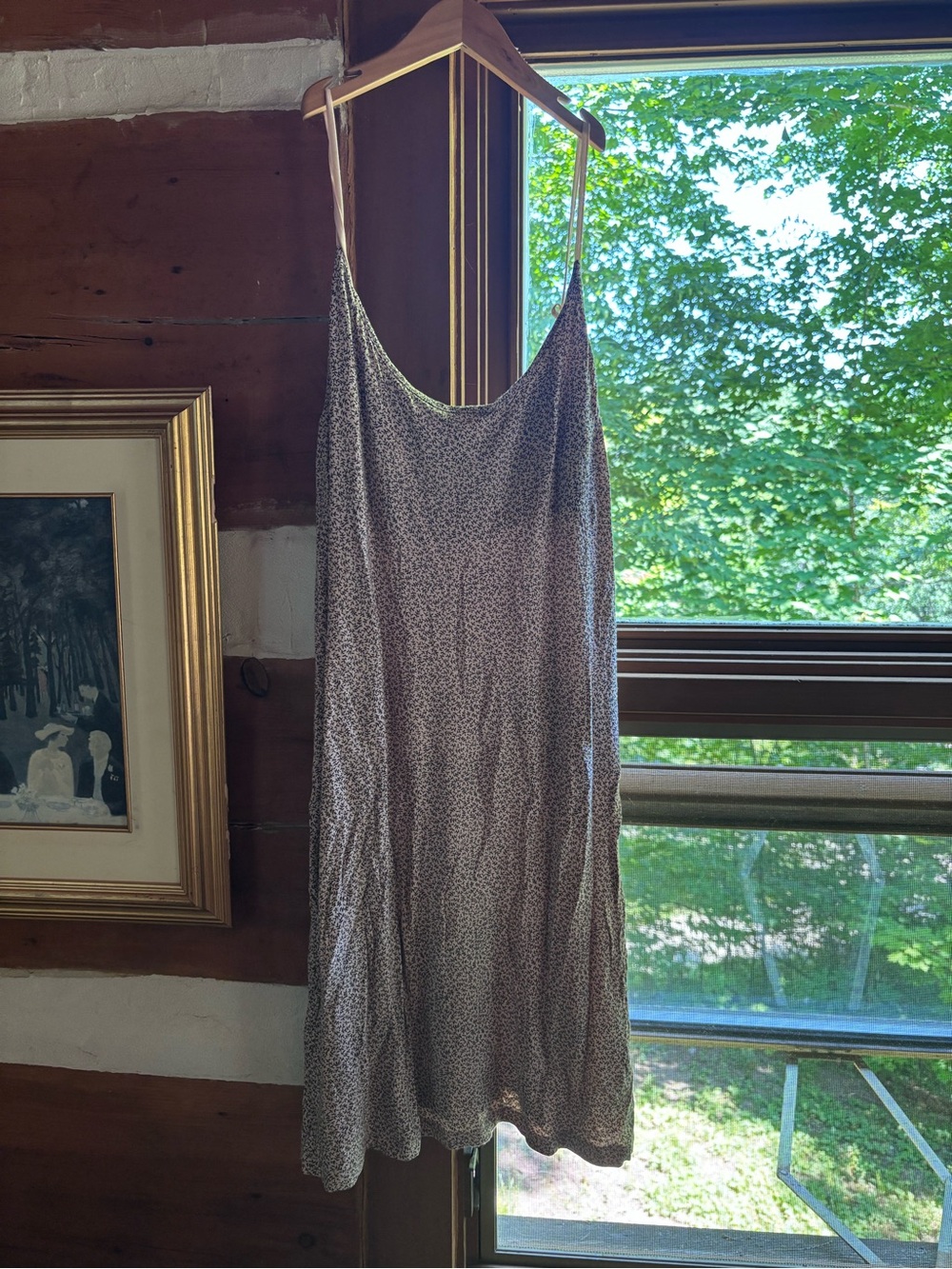 H&M Taupe Floral Slip Dress with Adjustable Straps